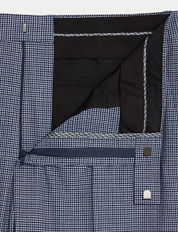 Slim Fit Puppytooth Stretch Suit Trousers