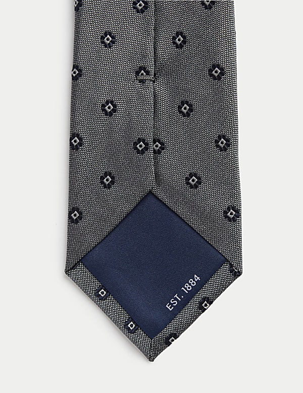 Textured Floral Pure Silk Tie - CY
