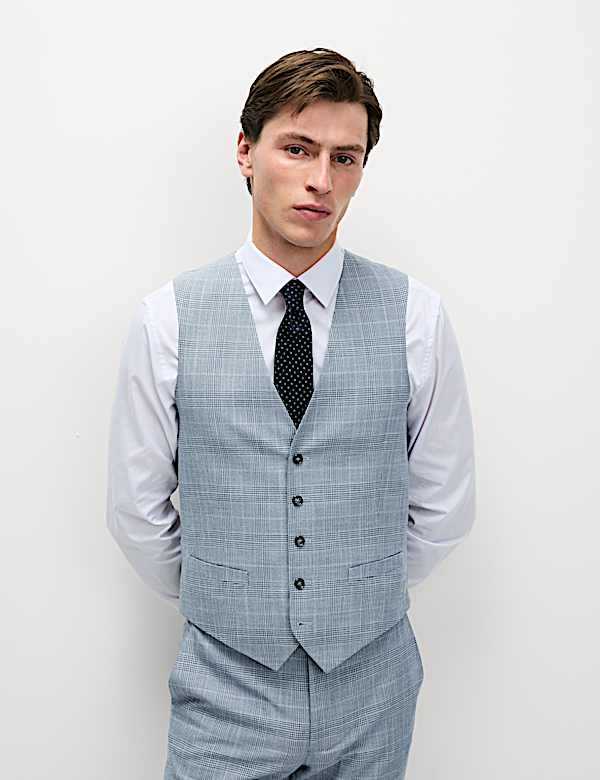Slim Fit Check Waistcoat - US