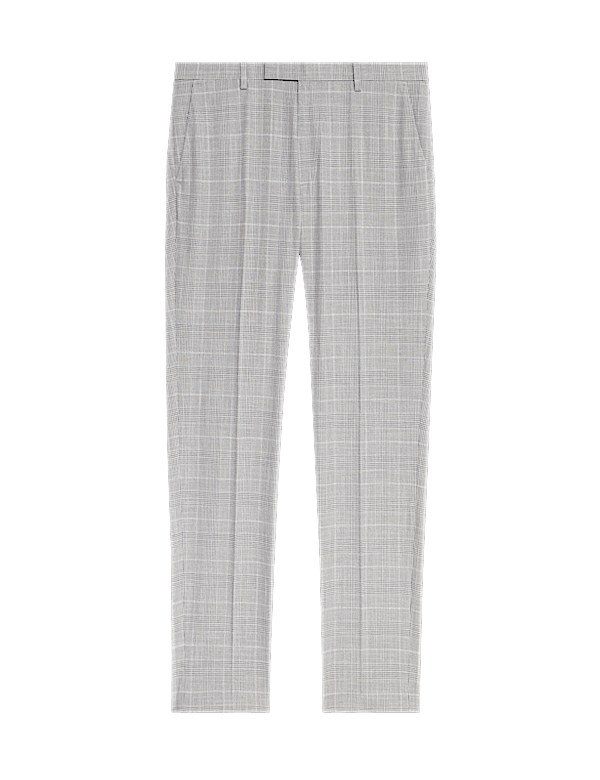 Slim Fit Prince of Wales Check Suit Trousers