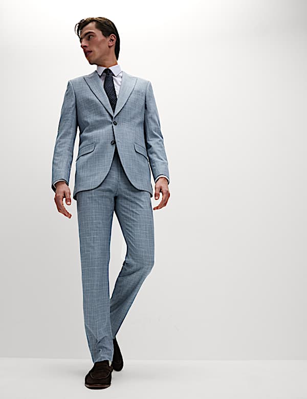 Regular Fit Check Suit Trousers - VN
