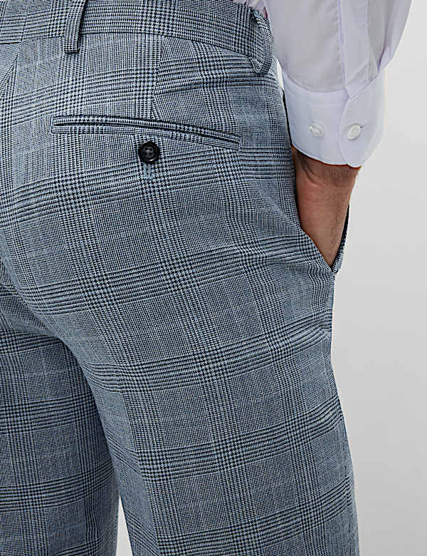 Regular Fit Check Suit Trousers - JP