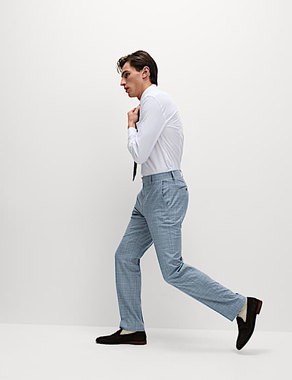 Regular Fit Check Suit Trousers - JP