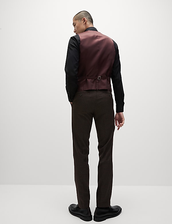 Burgundy check waistcoat best sale