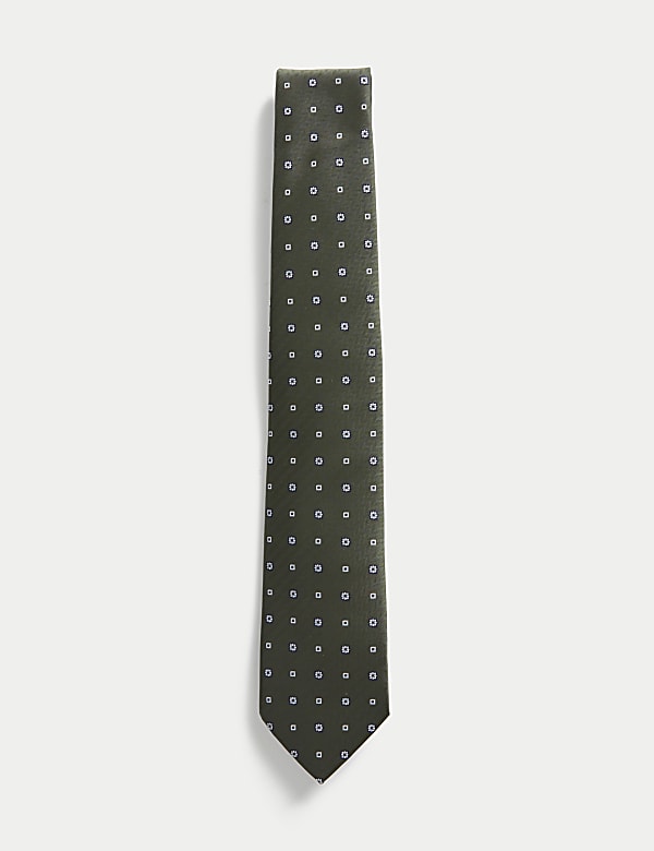 Corbata fular estrecha con diseño de espiga - US