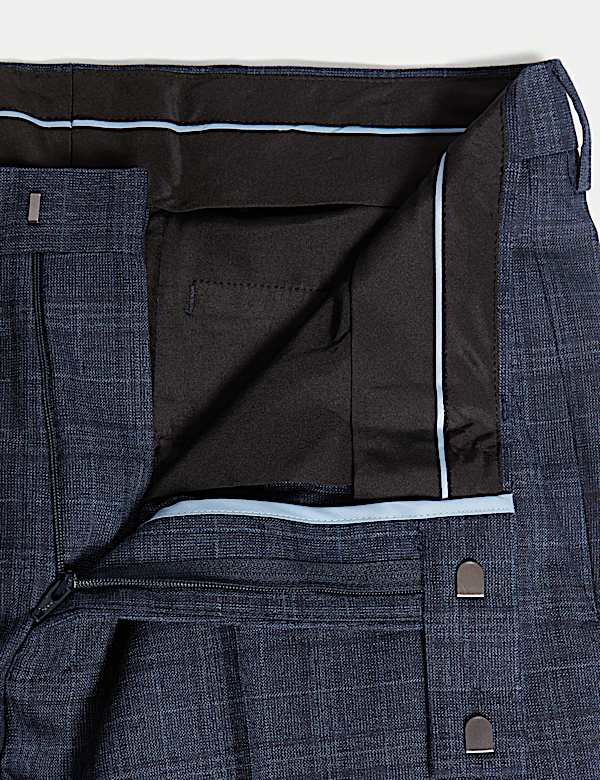 Slim Fit Check Suit Trousers
