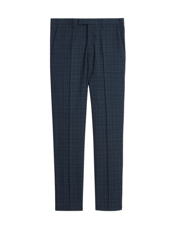 Slim Fit Check Suit Trousers