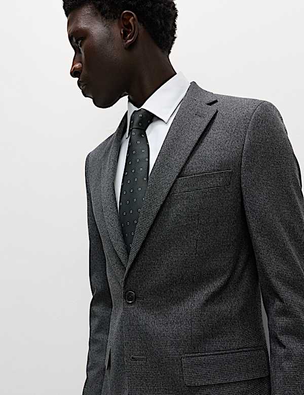 Slim Fit Puppytooth Suit Jacket - IL