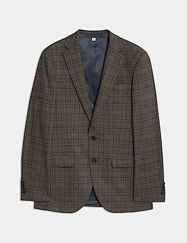 ז'קט חליפה בגזרה צרה עם משבצות - IL