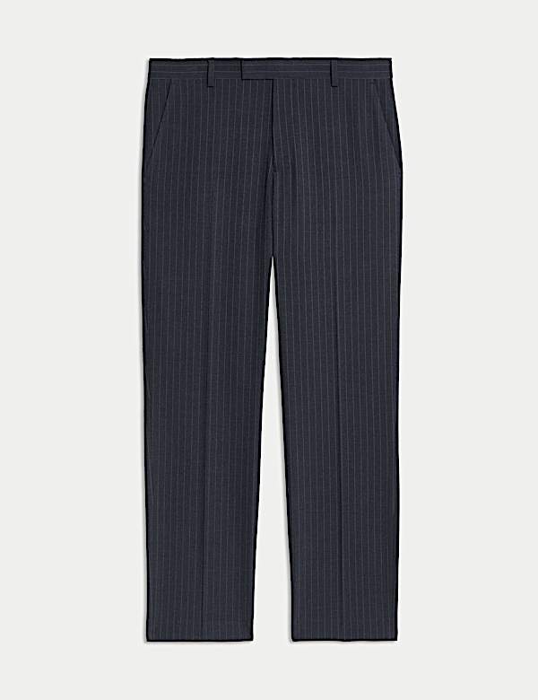 Regular Fit Pinstripe Stretch Suit Trousers - PT