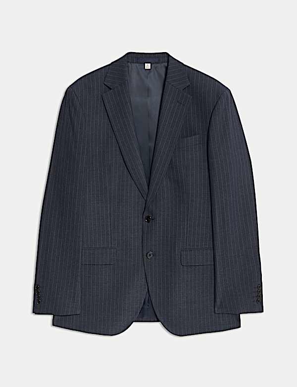 Regular Fit Pinstripe Stretch Suit Jacket - JO