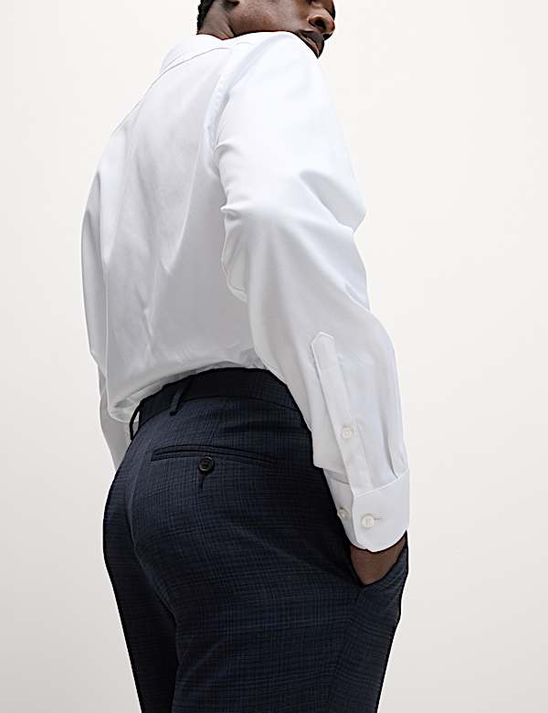 Geruite pantalon met stretch en slanke pasvorm - BE