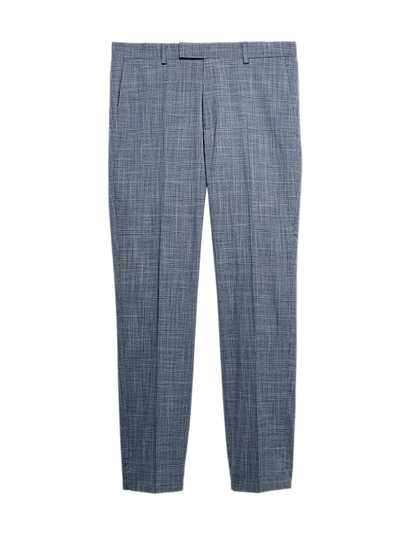 Tailored Fit Check Stretch Trousers