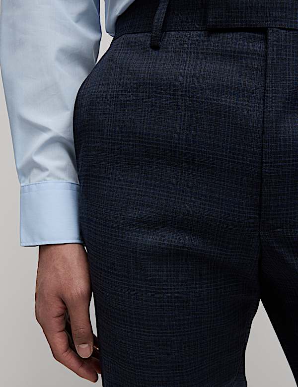 מכנסי חליפה Shadow בגזרה רגילה עם משבצות - IL