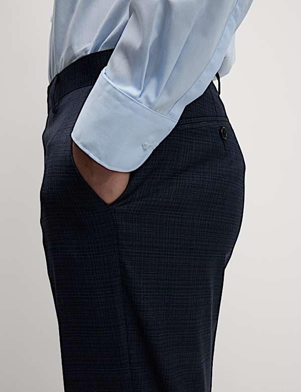 מכנסי חליפה Shadow בגזרה רגילה עם משבצות - IL