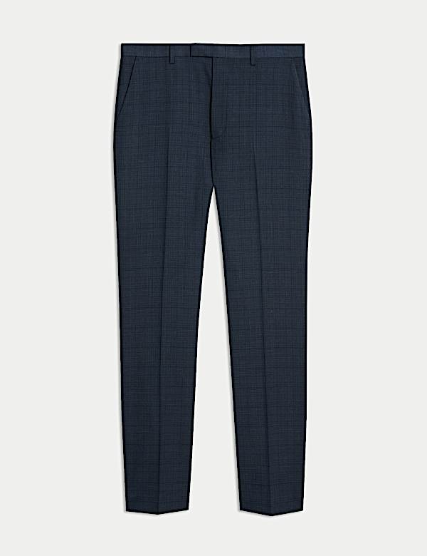 מכנסי חליפה Shadow בגזרה רגילה עם משבצות - IL