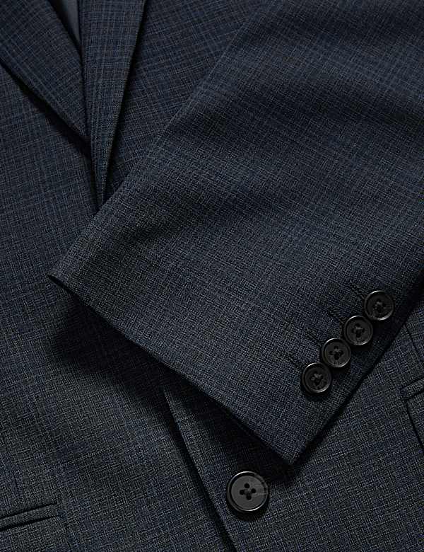 Slim Fit Shadow Check Suit Jacket - JO