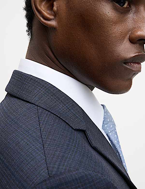 Slim Fit Shadow Check Suit Jacket - JO