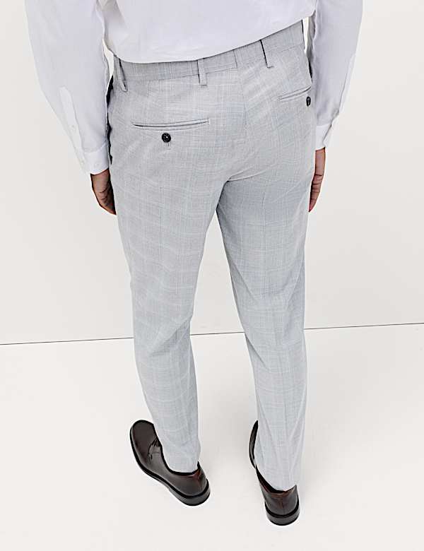 Prince of Wales Check Stretch Suit Trousers - AL