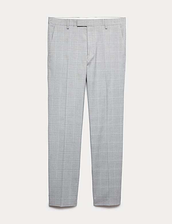 Prince of Wales Check Stretch Suit Trousers - AL