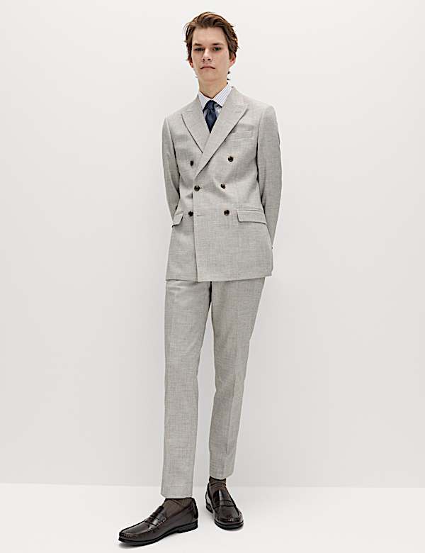 Colbert van keperstof met stretch, slanke pasvorm en structuurdessin - NL