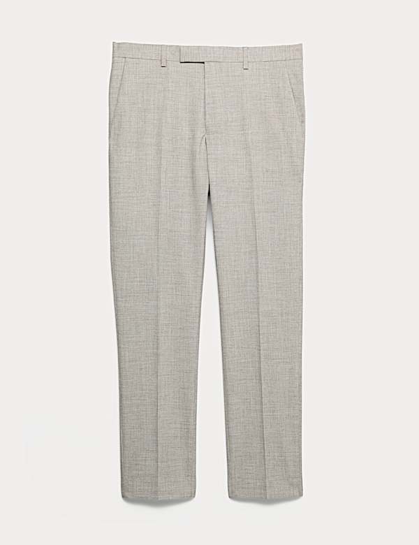 Broek van keperstof met stretch, slanke pasvorm en structuur - BE