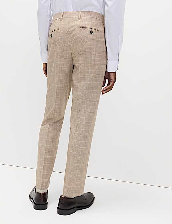 Regular Fit Check Suit Trousers - AL