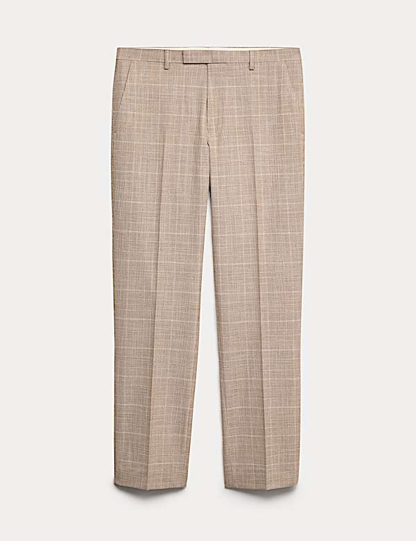Regular Fit Check Suit Trousers - AL