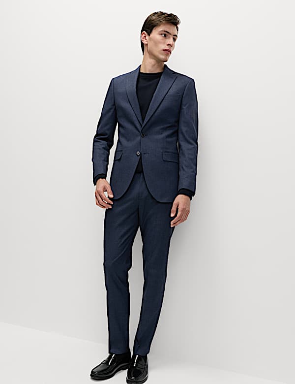 Tailored Fit Textured Stretch Suit Jacket
