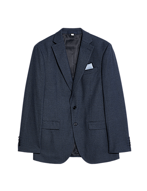 Tailored Fit Textured Stretch Suit Jacket