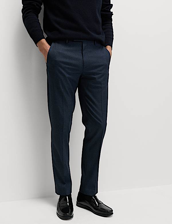 Slim Fit Flat Front Trousers - GR