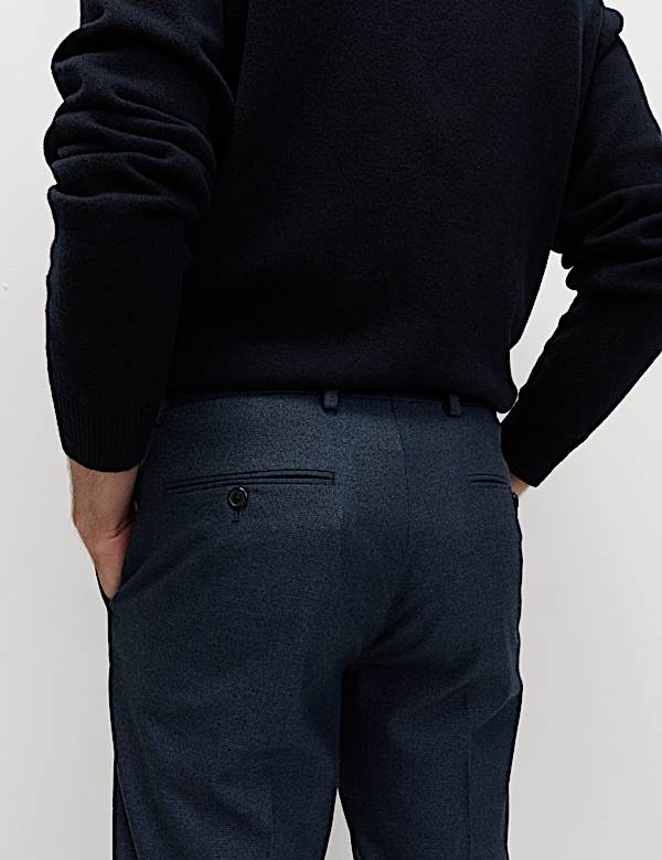 Slim Fit Flat Front Trousers