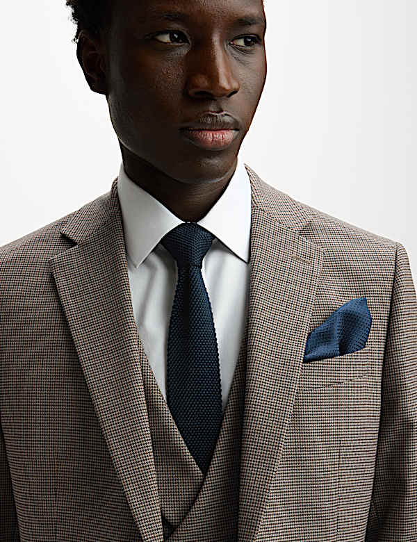 ז'קט חליפה בגזרה רגילה בדוגמת משבצות קטנות - IL