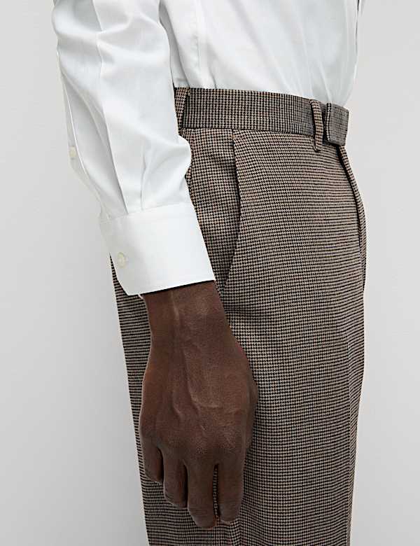 מכנסי חליפה סטרץ' בגזרה ישרה ובדוגמת פפיטה - IL