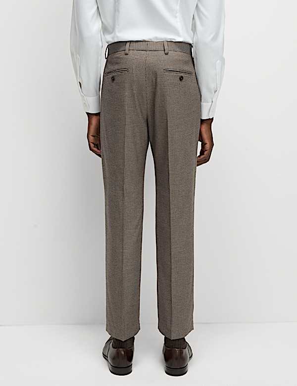 מכנסי חליפה סטרץ' בגזרה ישרה ובדוגמת פפיטה - IL