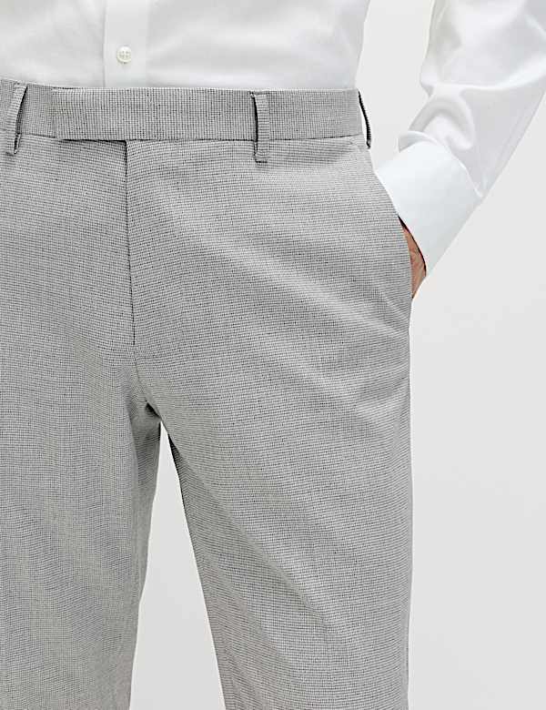 Tailored Fit Textured Stretch Suit Trousers - LT
