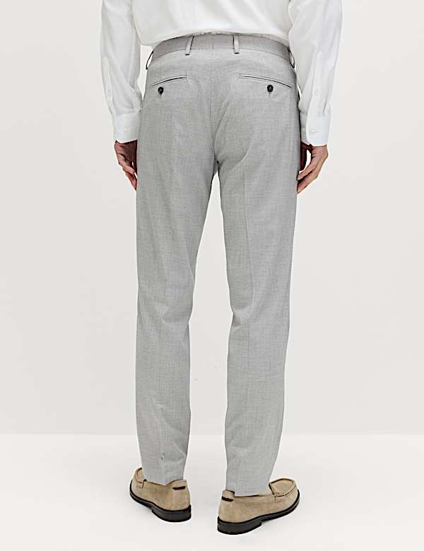 Tailored Fit Textured Stretch Suit Trousers - LT