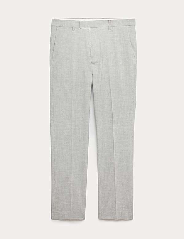 Tailored Fit Textured Stretch Suit Trousers
