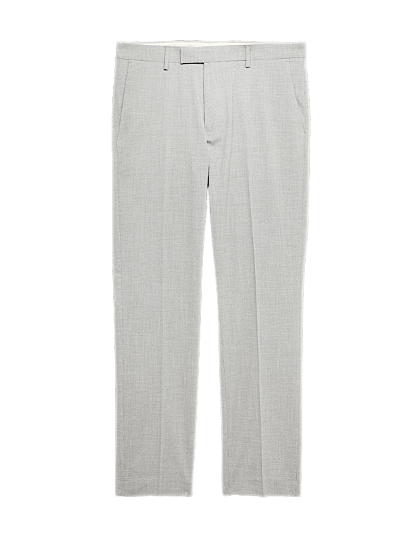 Tailored Fit Textured Stretch Suit Trousers