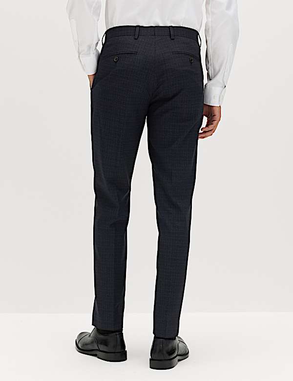 Slim Fit Textured Stretch Suit Trousers
