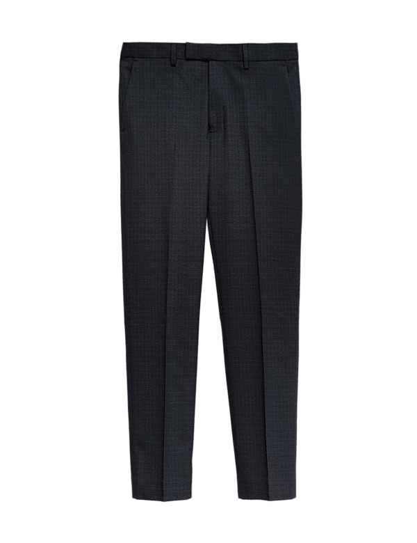 Slim Fit Textured Stretch Suit Trousers