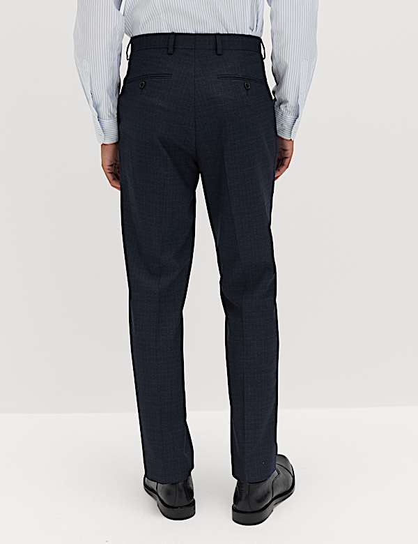Regular Fit Textured Stretch Suit Trousers - GR