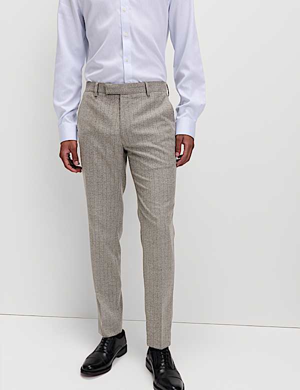 Slim Fit Pinstripe Stretch Trousers - BN