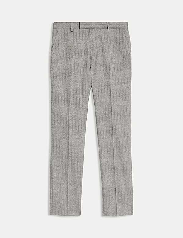 מכנסי סטרץ' בגזרה צרה עם פסים דקים - IL