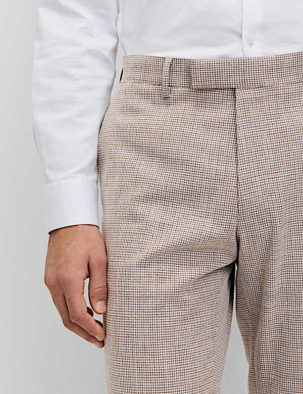 Tailored Fit Check Suit Trousers - CY