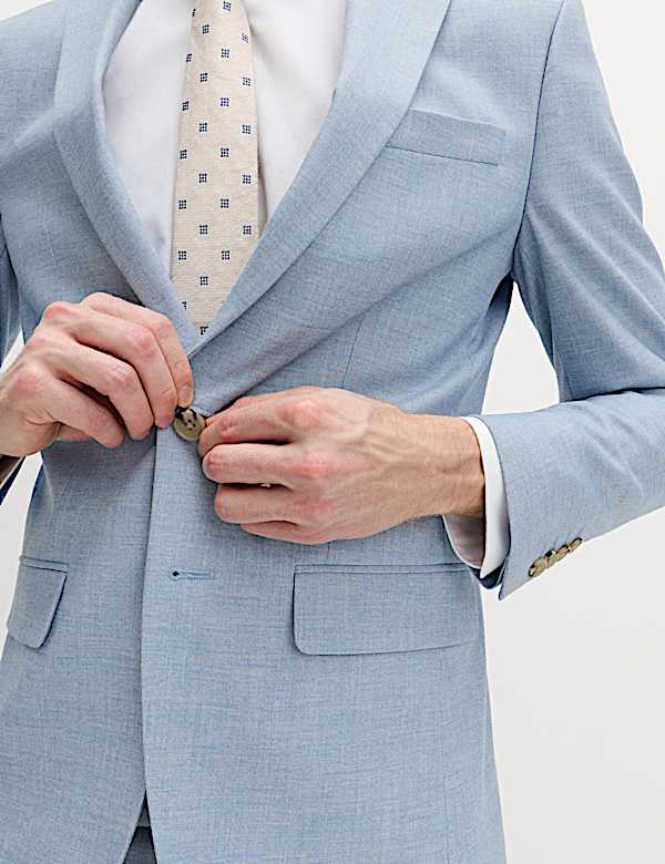 Slim Fit Textured Stretch Suit Jacket - CA