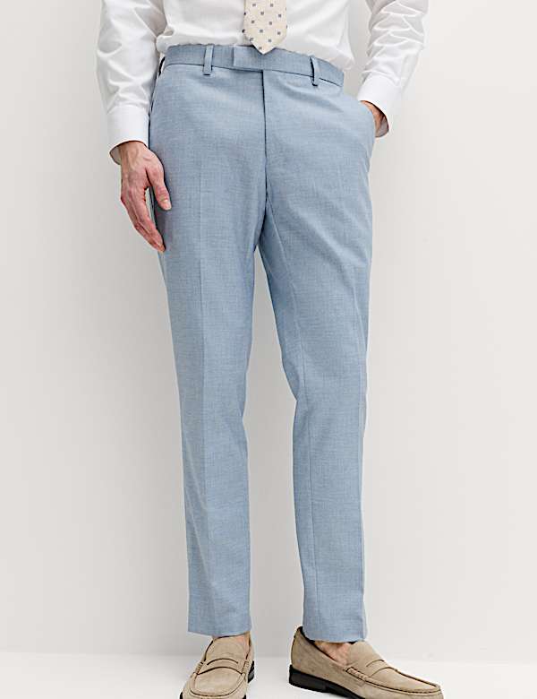 Slim Fit Textured Stretch Trousers - AU