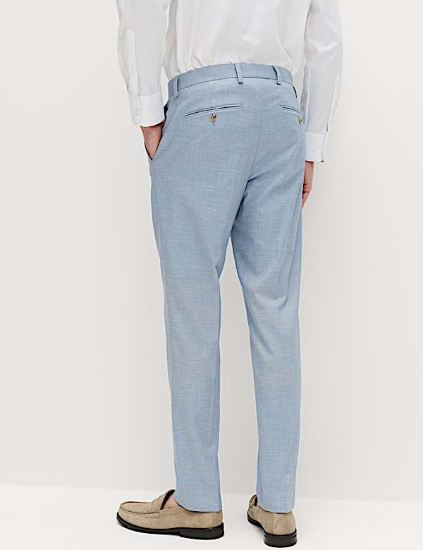 Slim Fit Textured Stretch Trousers - AU