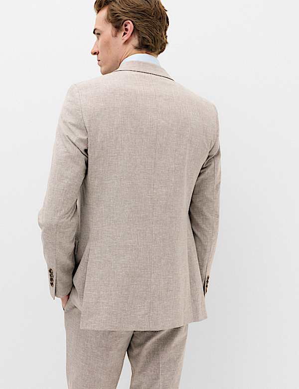 Slim Fit Linen Blend Stretch Suit Jacket - MX