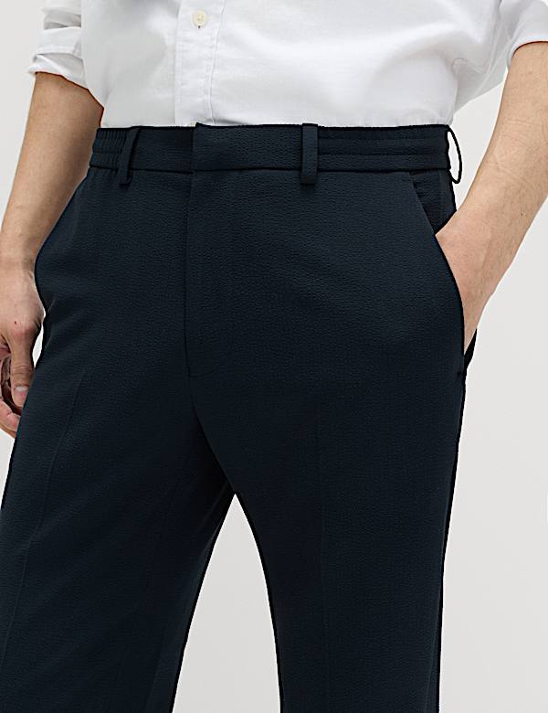 Auf Figur geschnittene Flatfront-Hose mit Stretchanteil - AT